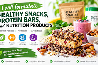 formulate healthy snacks, protein bars, and nutrition products