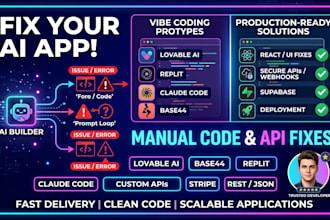 fix lovable dev lovable ai, base44 expert, claude code ai, replit saas, supabase