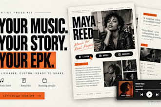 design a clickable artist epk electronic press kit for musicians artists 24hours