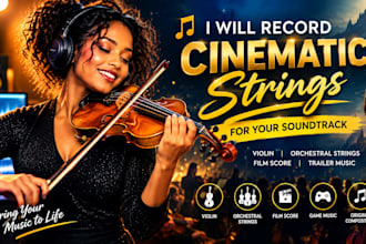 record cinematic violin and orchestral strings for your soundtrack