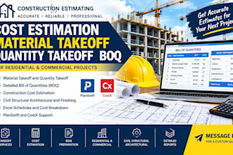 do construction cost estimation material takeoff quantity takeoff boq