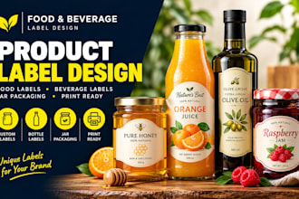 design food beverage labels bottle labels jar packaging print ready design
