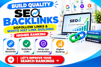 build quality SEO backlinks dofollow links and white hat link building ranking