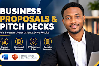 write, edit your business proposal, investor pitch deck, or rfp response