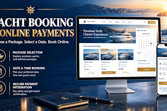 build a yacht charter package booking website with online payments