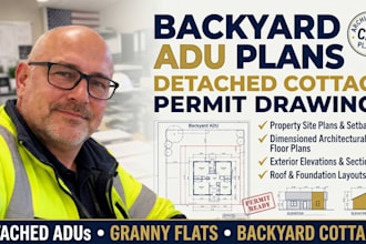 draw detached backyard adu plans for your city permit