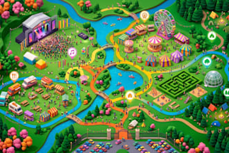 create park navigation map , visitor location map wayfinding map svg