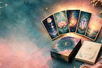 design custom oracle deck, affirmation cards and guidebook