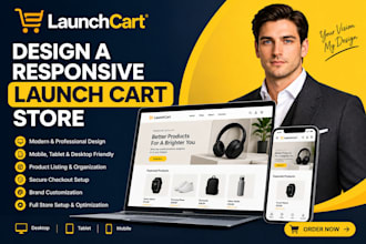 design a responsive launch cart store