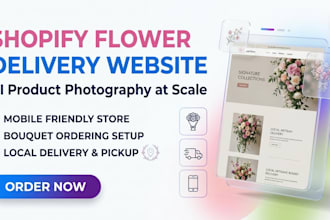 build shopify flower delivery website, florist store aand bouquet gift shop