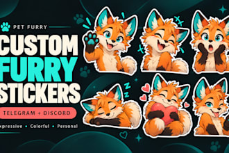 draw custom furry stickers and fursona emotes for telegram and discord
