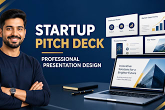 design a professional startup pitch deck in powerpoint