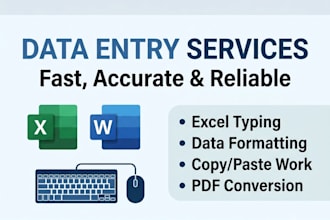 do fast data entry and excel typing in 3 days