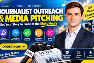 journalist outreach, media pitching, reporter contacts and broadcast PR campaign