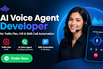 be your ai voice agent developer for twilio flex ivr and sms call automation