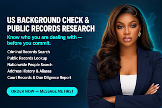 run a US background check with public and criminal records