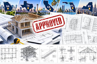 review structural engineering plan architect pe engineer seal in ga tx ca fl ny
