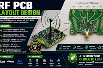 design rf pcb layout, antenna integration and controlled impedance routing