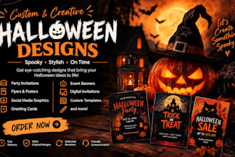 design a halloween flyer, party poster and event graphic