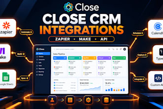 integrate close CRM with zapier, make, apis and other apps