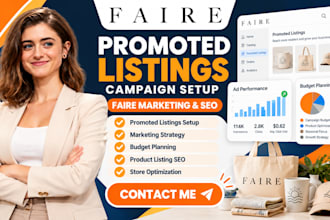 faire promotion listing campaign setup faire marketing budget planning faire seo