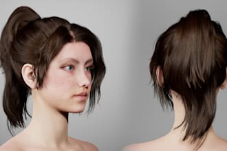 design realistic 3d metahuman character and custom hair groom for ue5