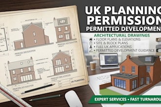 draw UK planning permission and permitted development plans