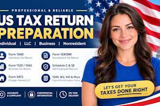 us tax return preparation, 1040, 1040nr, llc and business tax filing