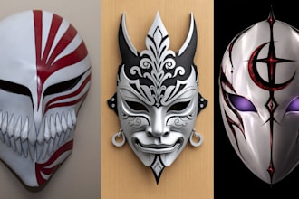 3d print and paint a custom halloween mask or cosplay prop