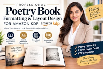 format design poetry book for amazon KDP, poetry editor, poetry formatting