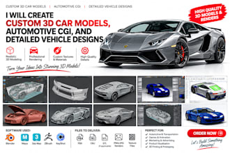 create custom 3d car models, automotive cgi, and detailed vehicle designs
