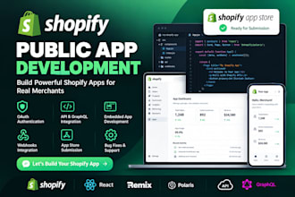 shopify public app development custom shopify private app store API integration