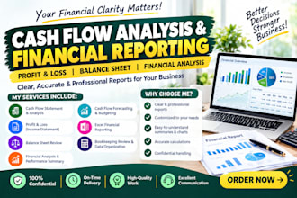 analyze business, cashflow and prepare financial reports as an expert
