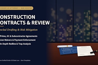 legally review and redline your construction contract as a US attorney