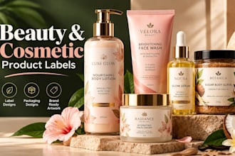 design cosmetic product label beauty label product label packaging design