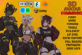 custom vrchat avatar vrchat model furry vrchat avatar 3d avatar model nsfw vrc