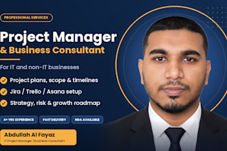 be your project manager and business consultant for IT or any business