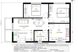 design residential electrical distribution and wiring in autocad