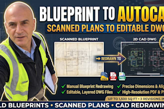 convert scanned blueprints to editable autocad drawings