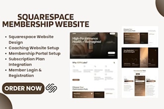 build a premium squarespace coaching, membership website and subscription portal