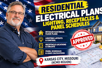 residential electrical plans, lighting, receptacles panel schedules