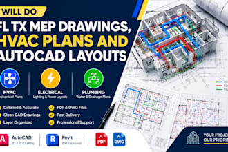 do fl tx mep drawings, hvac plans and autocad layouts