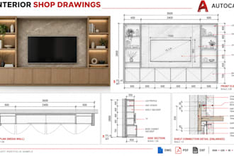 create interior shop drawings and details in autocad