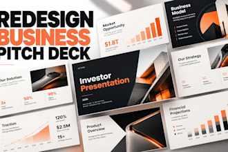 redesign your investor pitch deck and business powerpoint presentation design
