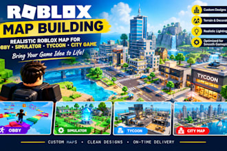 build realistic roblox map for obby simulator tycoon city game in roblox