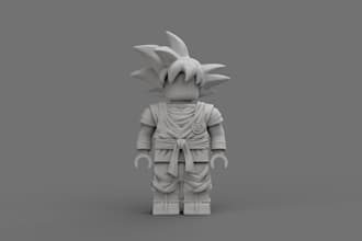 create a detailed custom lego minifigure and accessories