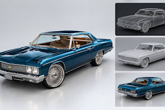 create realistic 3d car models and vehicle designs