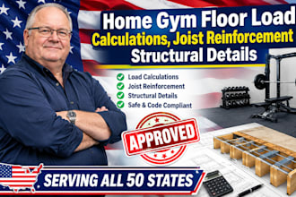 home gym floor load calculations, joist reinforcement structural details