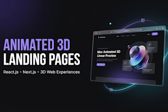 create an animated 3d landing page using react
