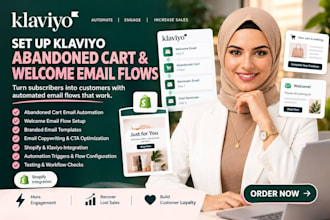 set up klaviyo abandoned cart and welcome email flows